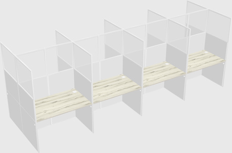 Shared rectangular cubicle