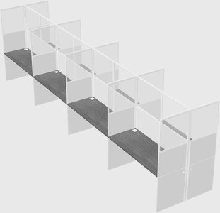 Shared rectangular cubicle