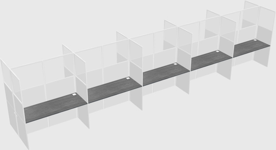 Shared rectangular cubicle