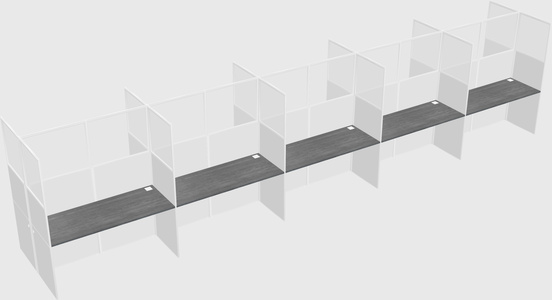 Shared rectangular cubicle