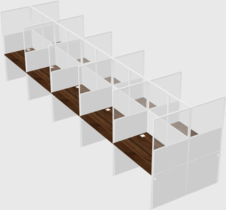 Shared rectangular cubicle