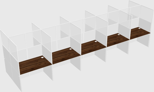Shared rectangular cubicle