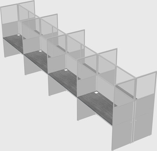 Shared rectangular cubicle