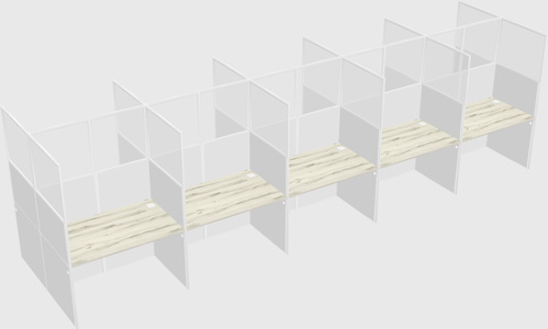 Shared rectangular cubicle