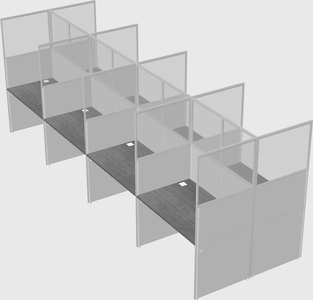 Shared rectangular cubicle