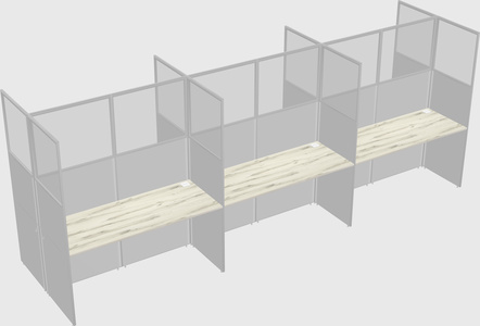 Shared rectangular cubicle