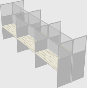 Shared rectangular cubicle