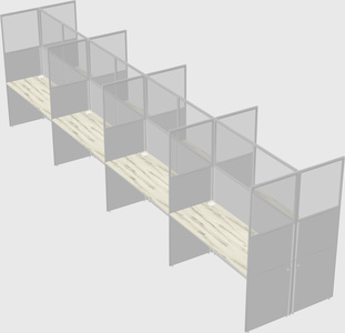 Shared rectangular cubicle