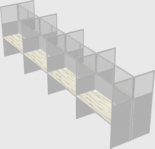 Shared rectangular cubicle