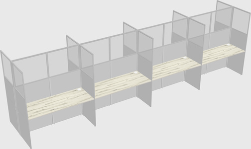 Shared rectangular cubicle