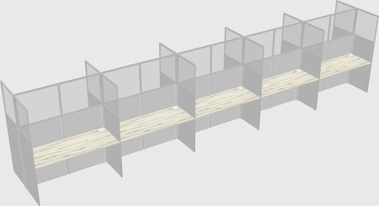 Shared rectangular cubicle