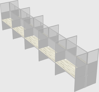 Shared rectangular cubicle