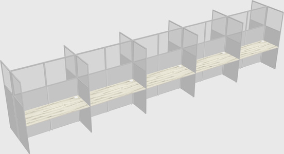 Shared rectangular cubicle