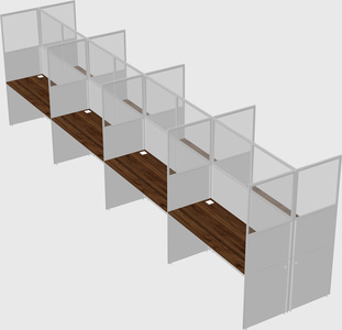 Shared rectangular cubicle