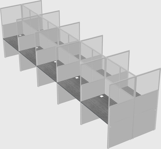 Shared rectangular cubicle