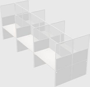 Shared rectangular cubicle