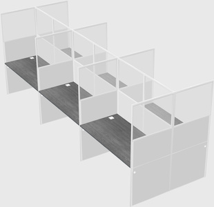 Shared rectangular cubicle