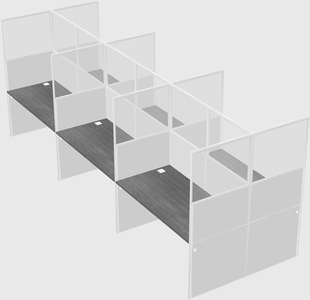 Shared rectangular cubicle