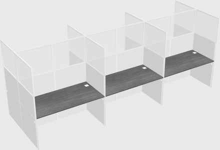 Shared rectangular cubicle