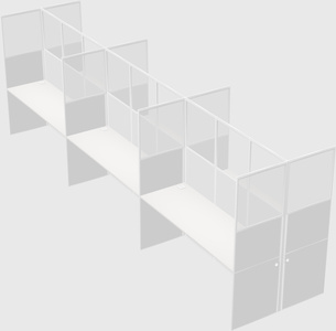 Shared rectangular cubicle