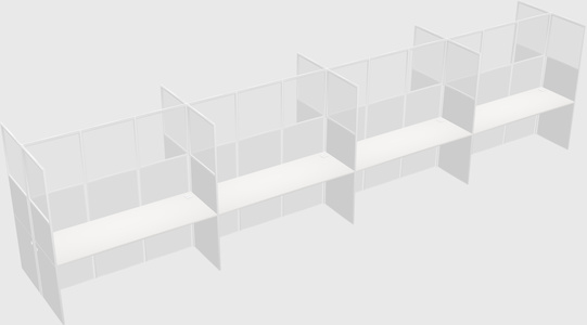 Shared rectangular cubicle