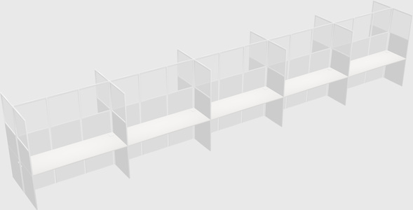 Shared rectangular cubicle