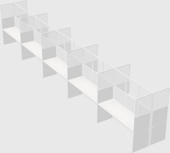 Shared rectangular cubicle
