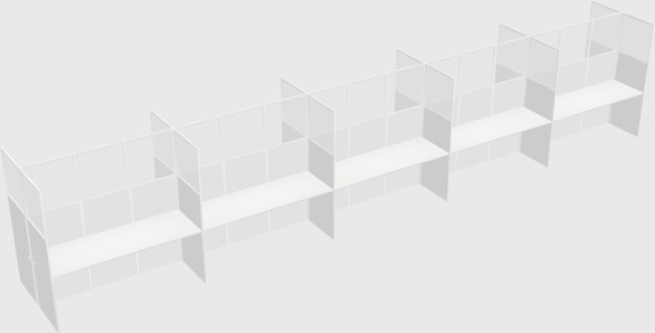Shared rectangular cubicle