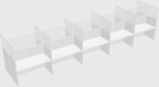 Shared rectangular cubicle