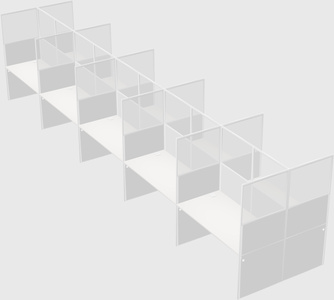 Shared rectangular cubicle