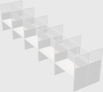 Shared rectangular cubicle