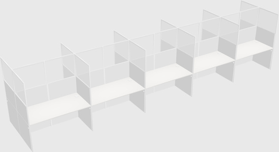 Shared rectangular cubicle