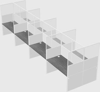 Shared rectangular cubicle
