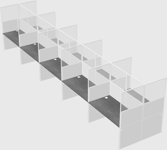 Shared rectangular cubicle