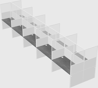 Shared rectangular cubicle