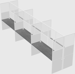 Shared rectangular cubicle