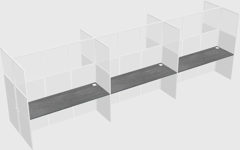 Shared rectangular cubicle
