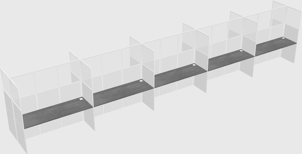 Shared rectangular cubicle