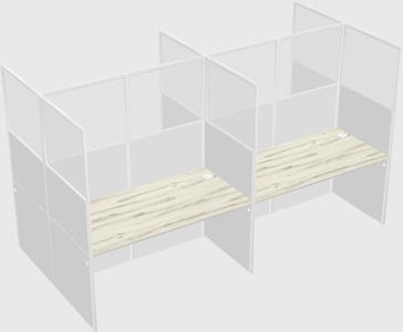 Shared rectangular cubicle