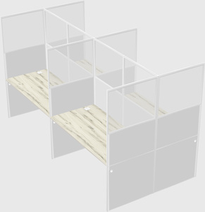 Shared rectangular cubicle