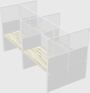 Shared rectangular cubicle
