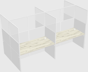 Shared rectangular cubicle