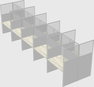 Shared rectangular cubicle