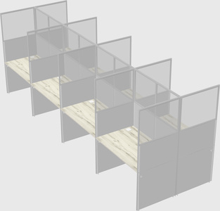 Shared rectangular cubicle