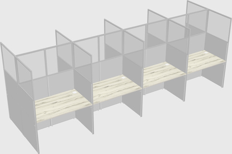 Shared rectangular cubicle
