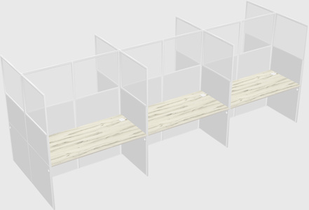 Shared rectangular cubicle