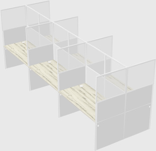 Shared rectangular cubicle