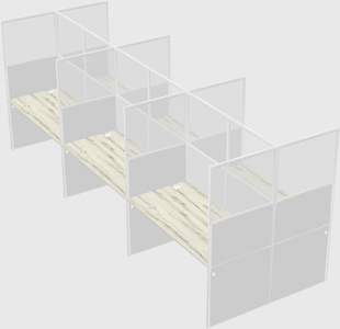 Shared rectangular cubicle