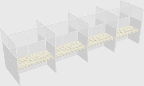 Shared rectangular cubicle