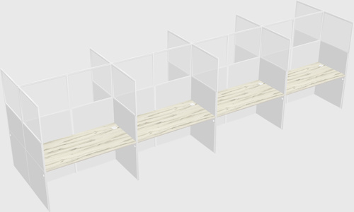 Shared rectangular cubicle